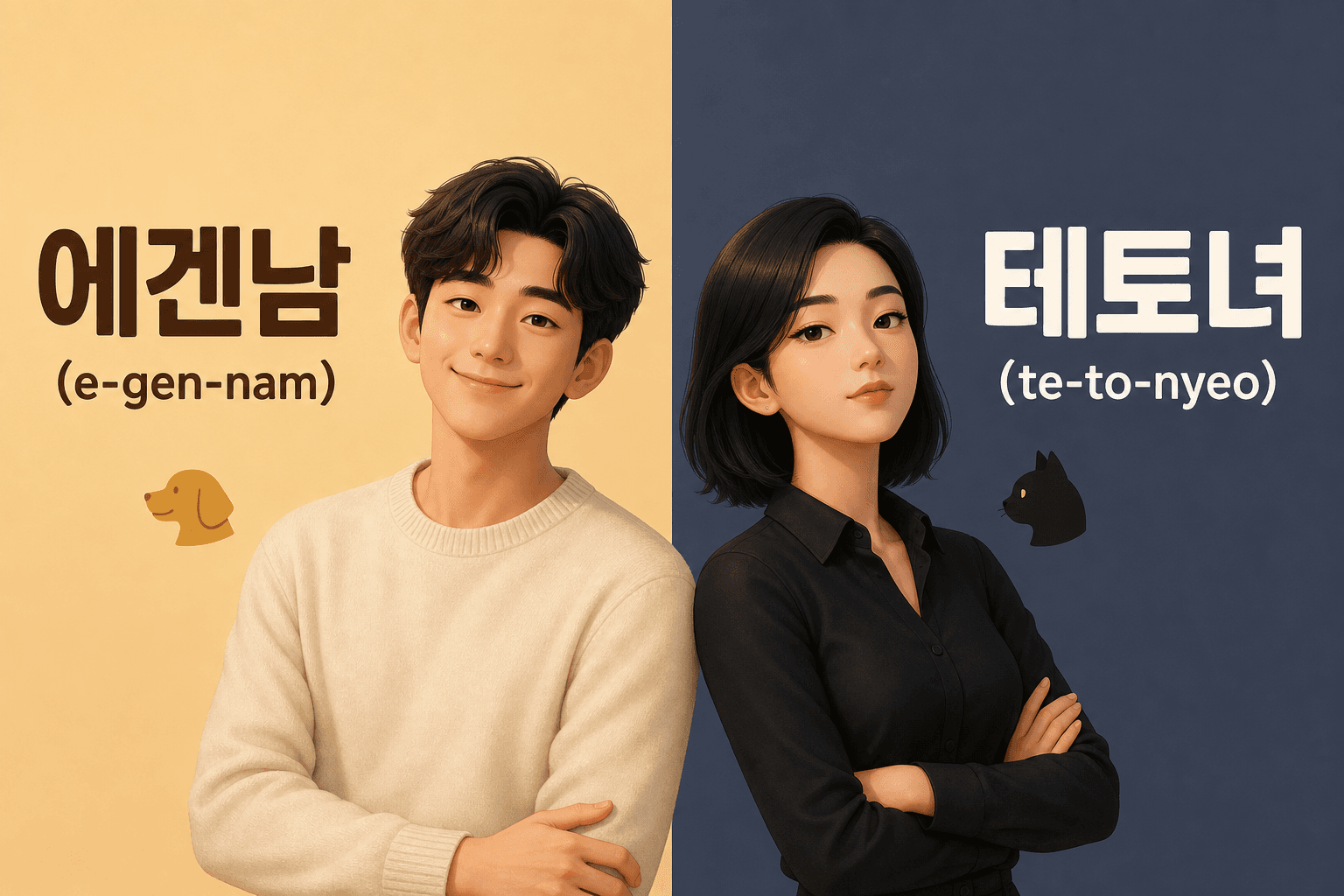 How to Say โGolden Retriever Guyโ and โBlack Cat Girlโ in Korean? ๐ถ๐โโฌ